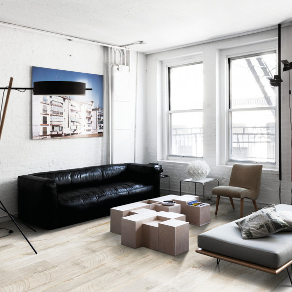 ceramic parquet, floortiles , wood look, beige, white, Impermo, industrial & loft